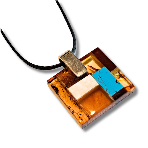 HW-2582 Pendant Square $105 at Hunter Wolff Gallery